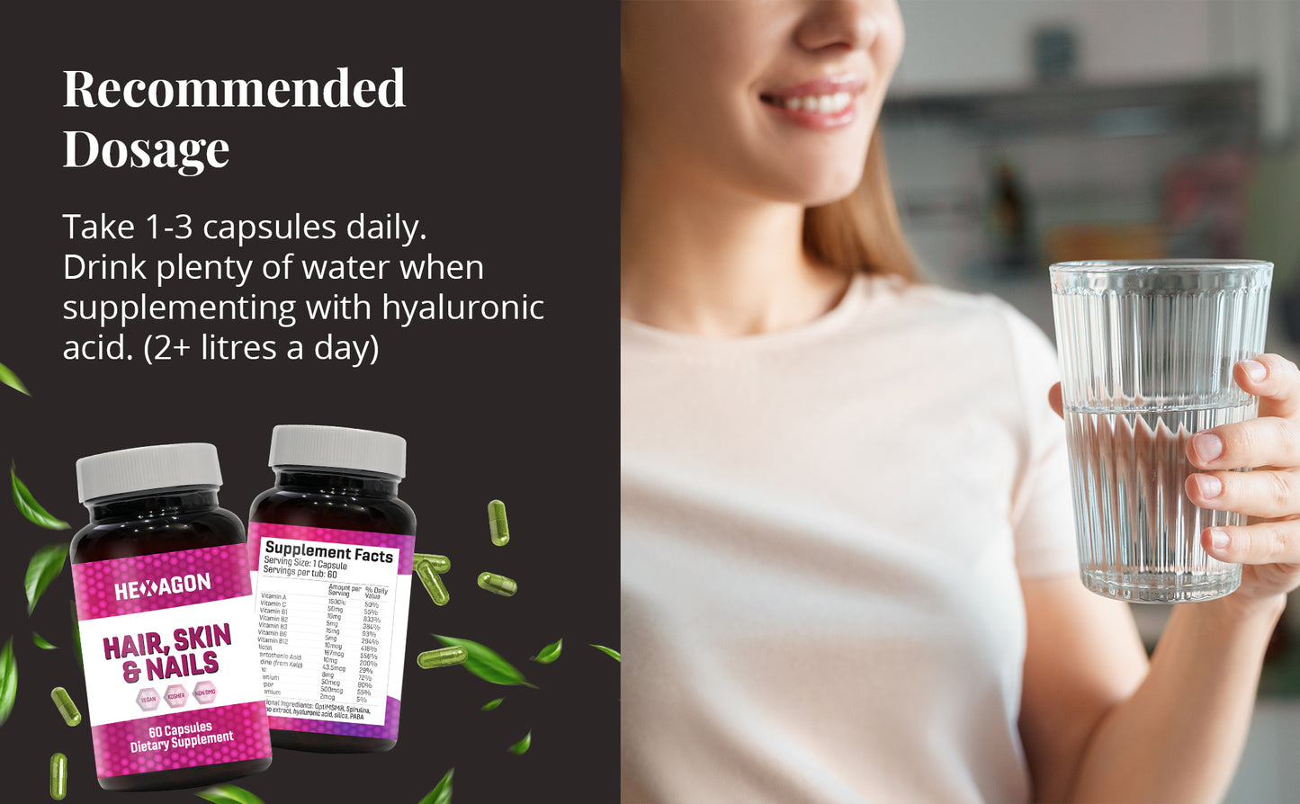 Hexagon Hair, Skin & Nails Multi-Vitamin Formula Capsules