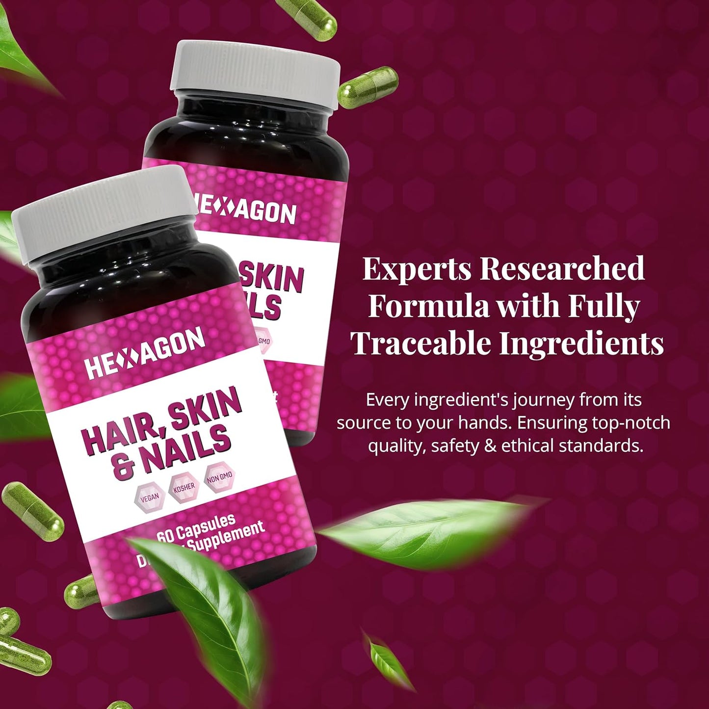 Hexagon Hair, Skin & Nails Multi-Vitamin Formula Capsules