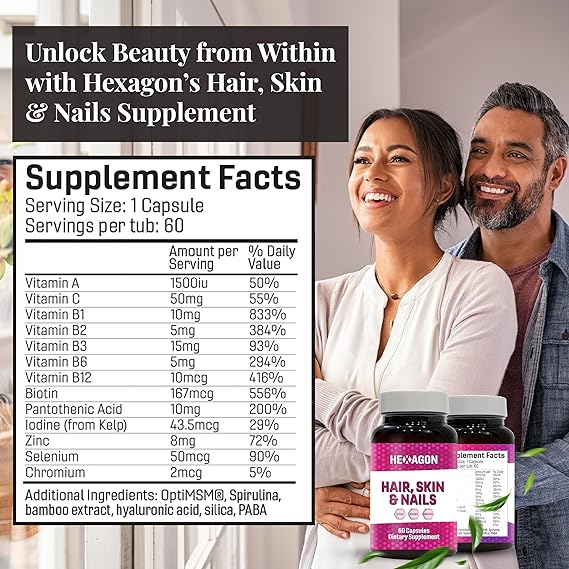 Hexagon Hair, Skin & Nails Multi-Vitamin Formula Capsules