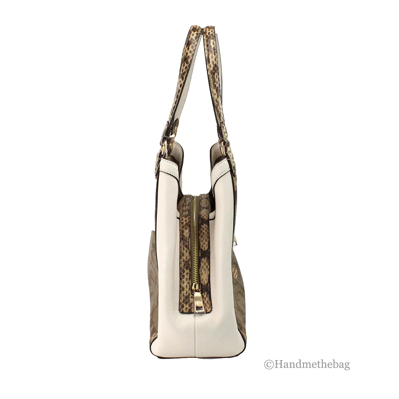 Coach Kristy Snakeskin Leather Triple Compartment Shoulder Bag