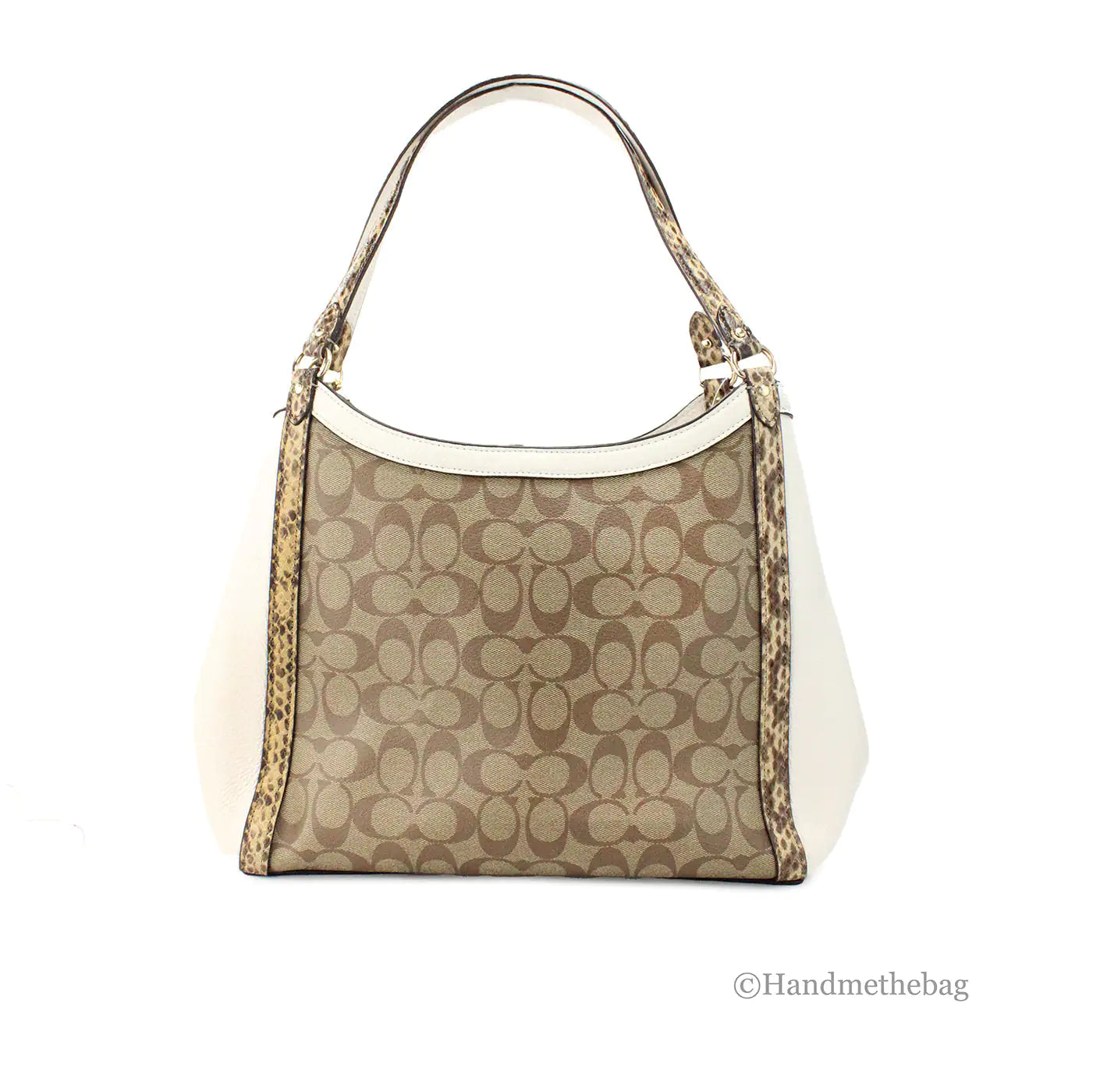 Coach Kristy Snakeskin Leather Triple Compartment Shoulder Bag