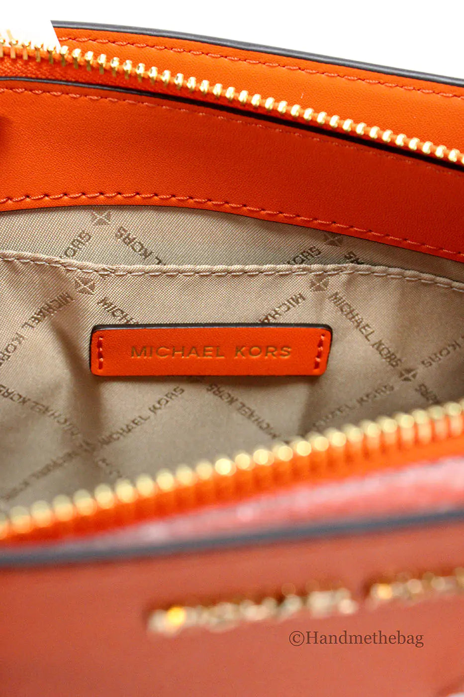 Michael Kors Sheila Poppy Leather Center Zip Satchel Bag